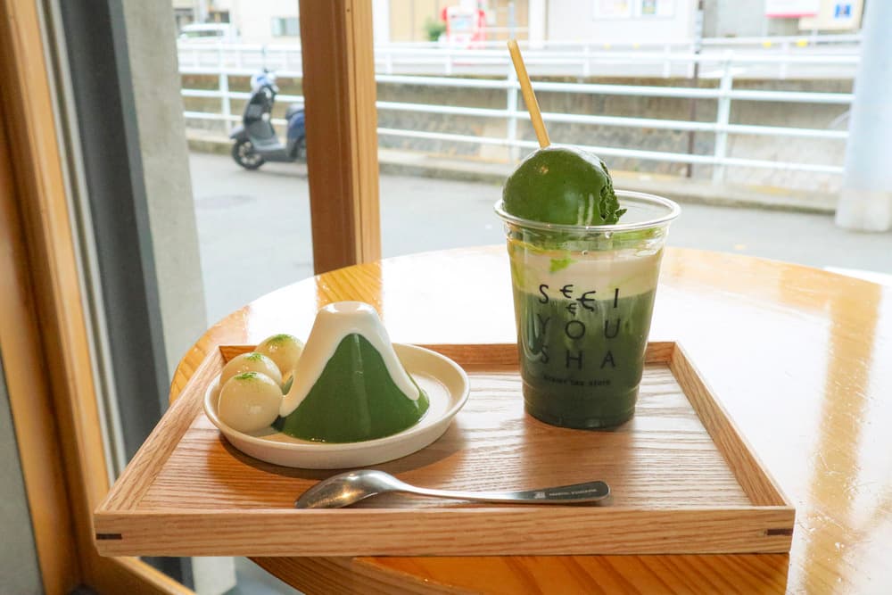 青葉舎　「塩抹茶ラテ・富士プリン」