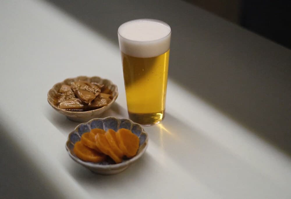 朔日　つまみとビール
